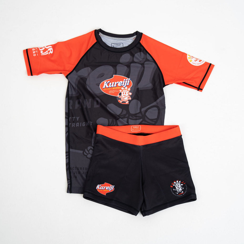 Kureiji Short Sleeve BJJ Rashguard - Twisted Fingers - Cheese