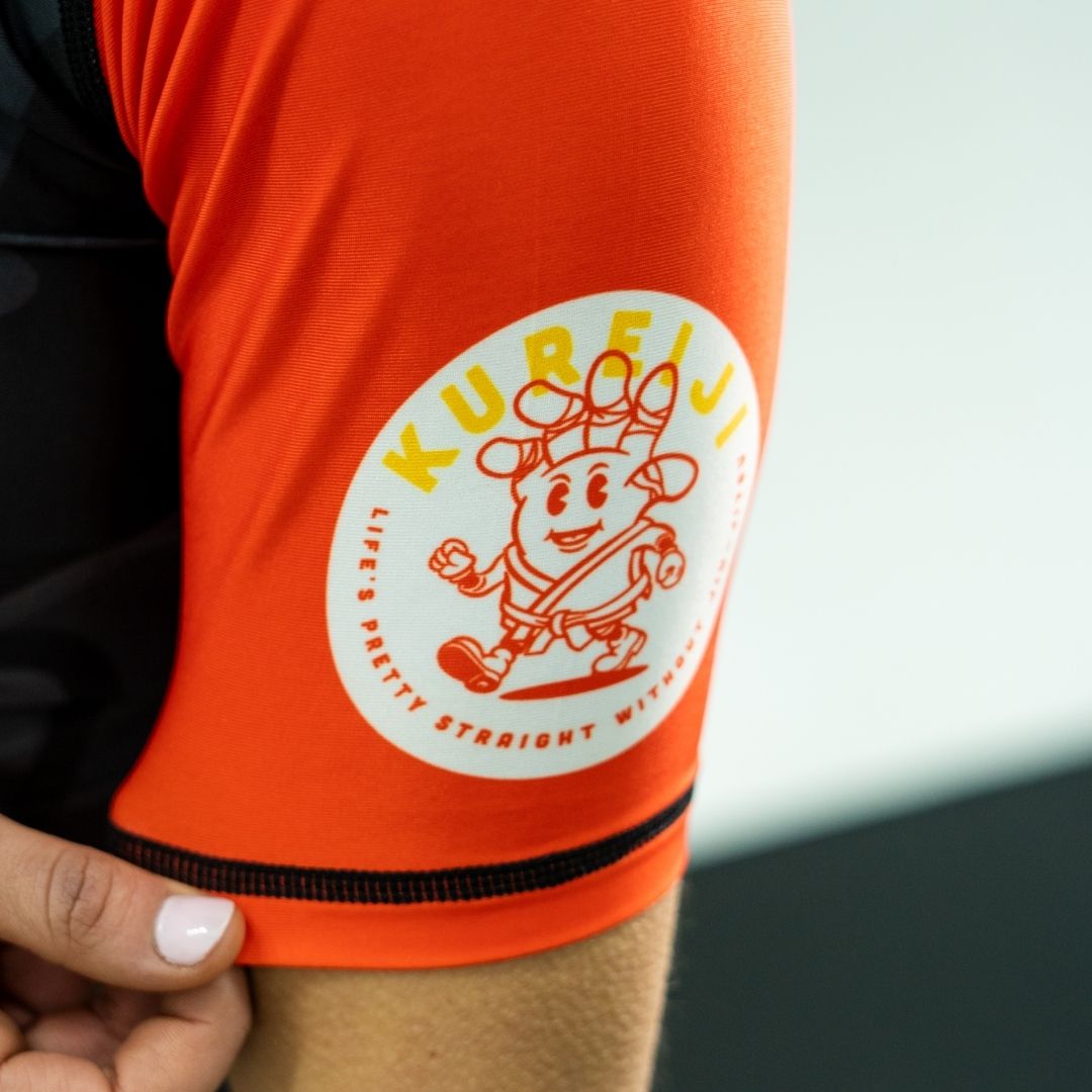 Kureiji Short Sleeve BJJ Rashguard - Twisted Fingers - Cheese