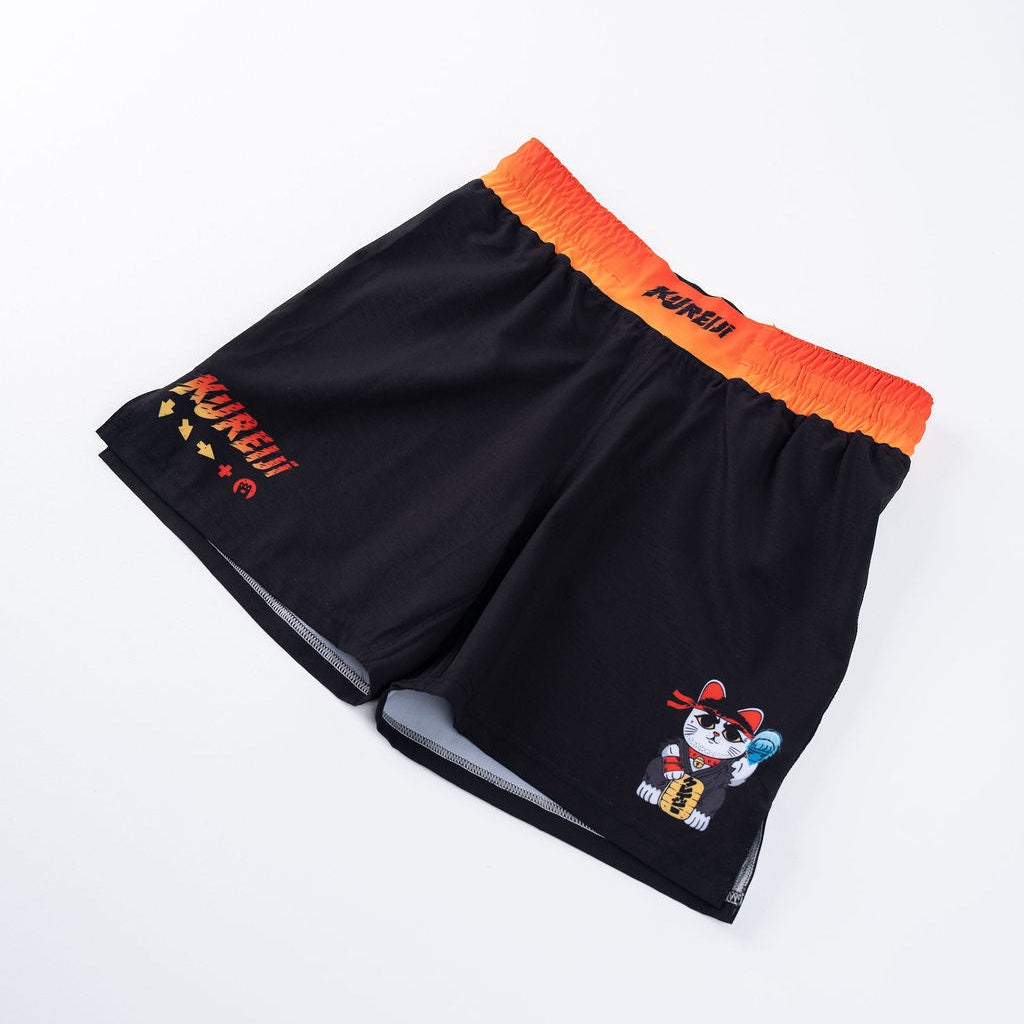 Kureiji BJJ & MMA Shorts - Neko Fury Black Combat Shorts