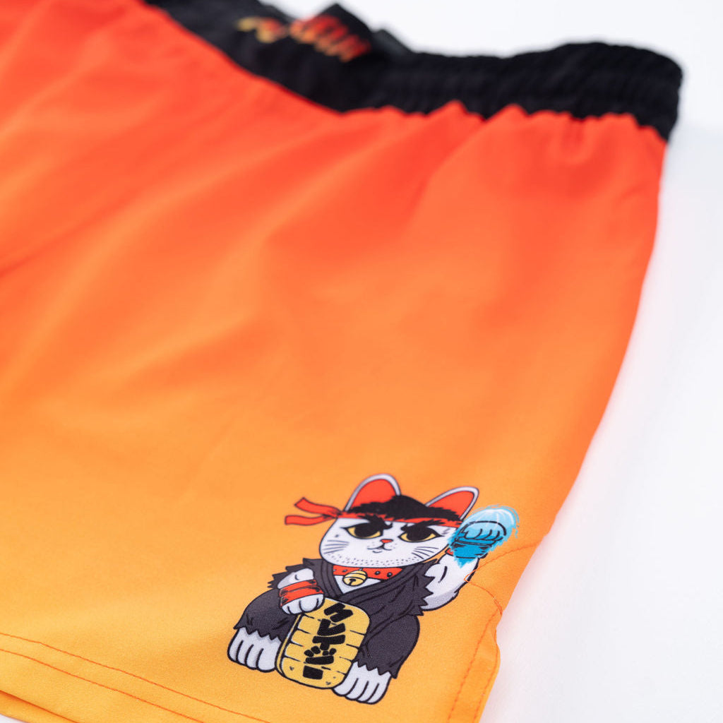 Kureiji BJJ & MMA Shorts - Neko Fury - Sunrise Combat Shorts