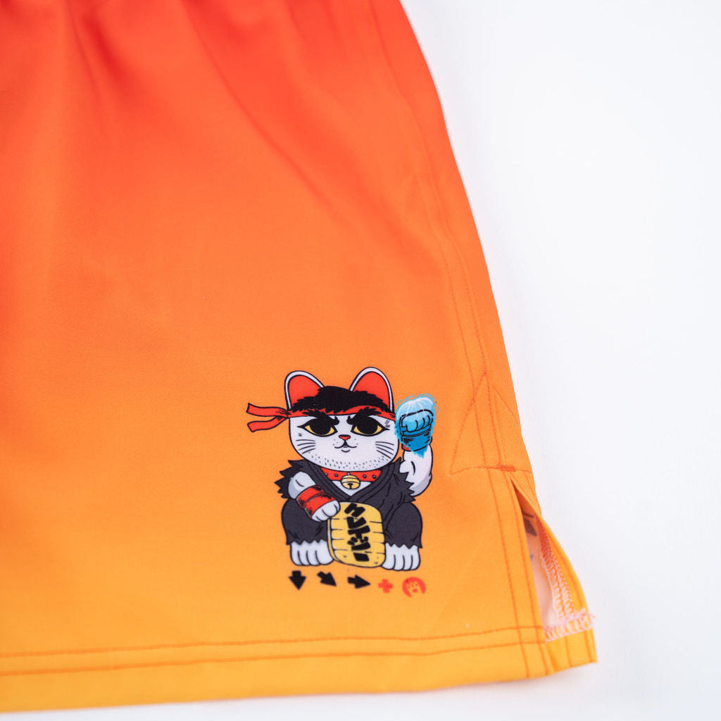 Kureiji BJJ & MMA Shorts - Neko Fury - Sunrise Combat Shorts