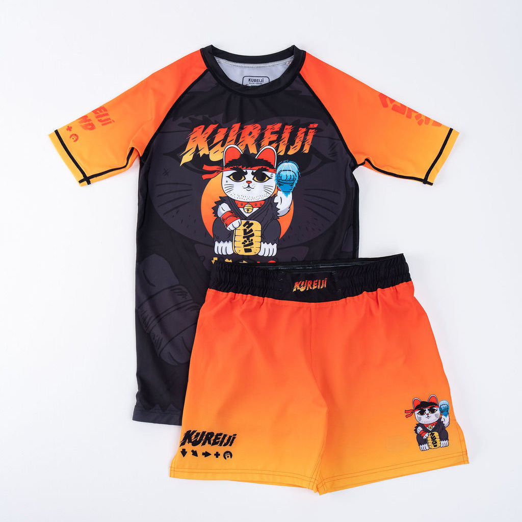 Kureiji BJJ & MMA Shorts - Neko Fury - Sunrise Combat Shorts