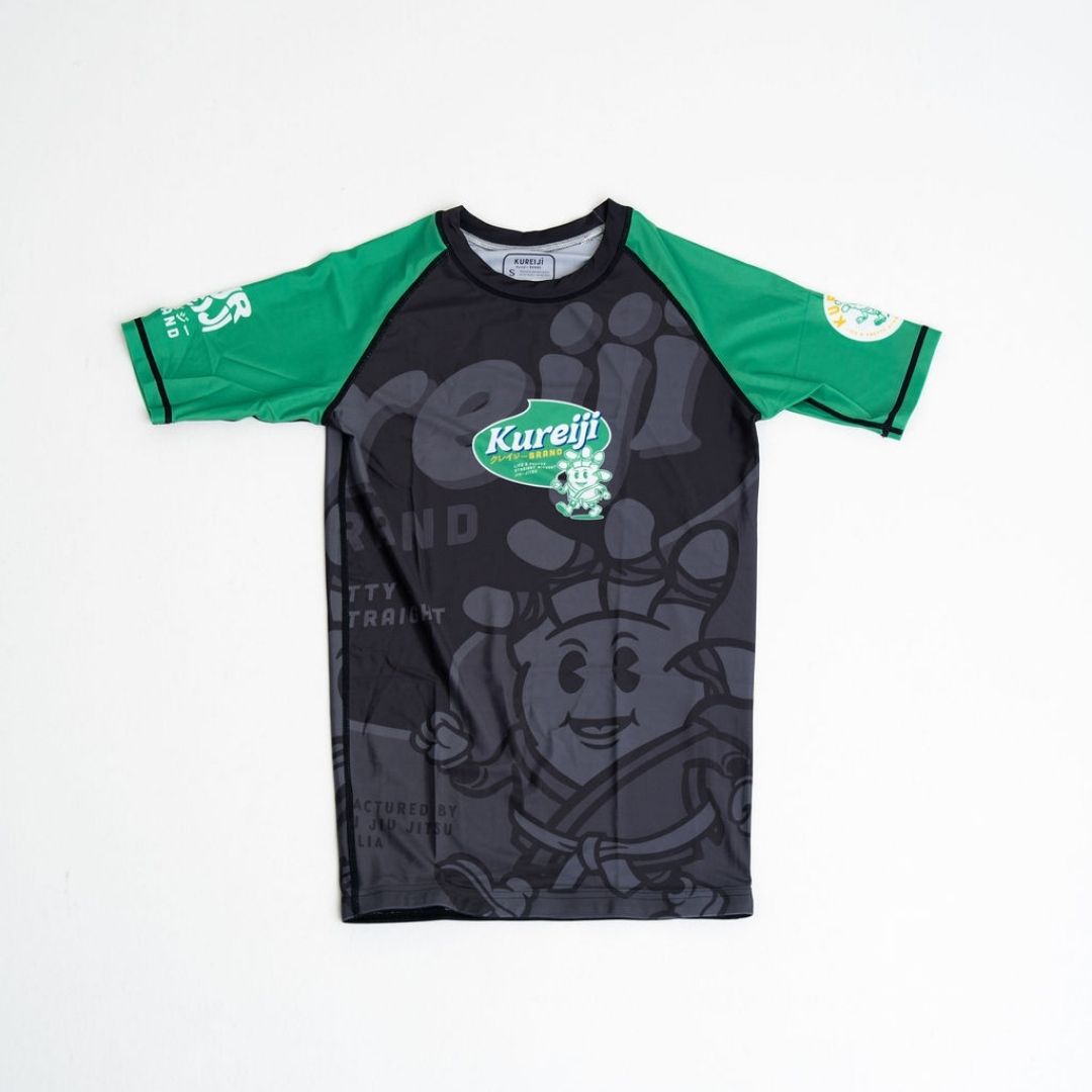 Kureiji Kids Short Sleeve Rashguard -Twisted Fingers Chicken