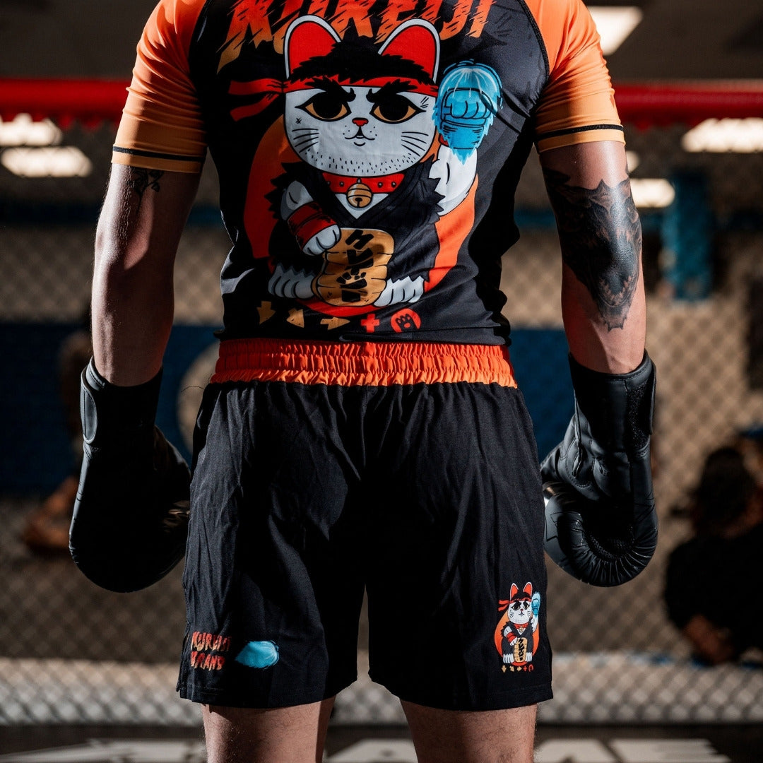 Kureiji BJJ & MMA Shorts - Neko Fury Black Combat Shorts