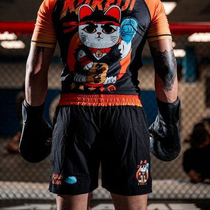 Kureiji BJJ & MMA Shorts - Neko Fury Black Combat Shorts
