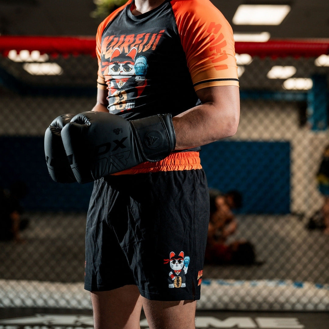 Kureiji BJJ & MMA Shorts - Neko Fury Black Combat Shorts