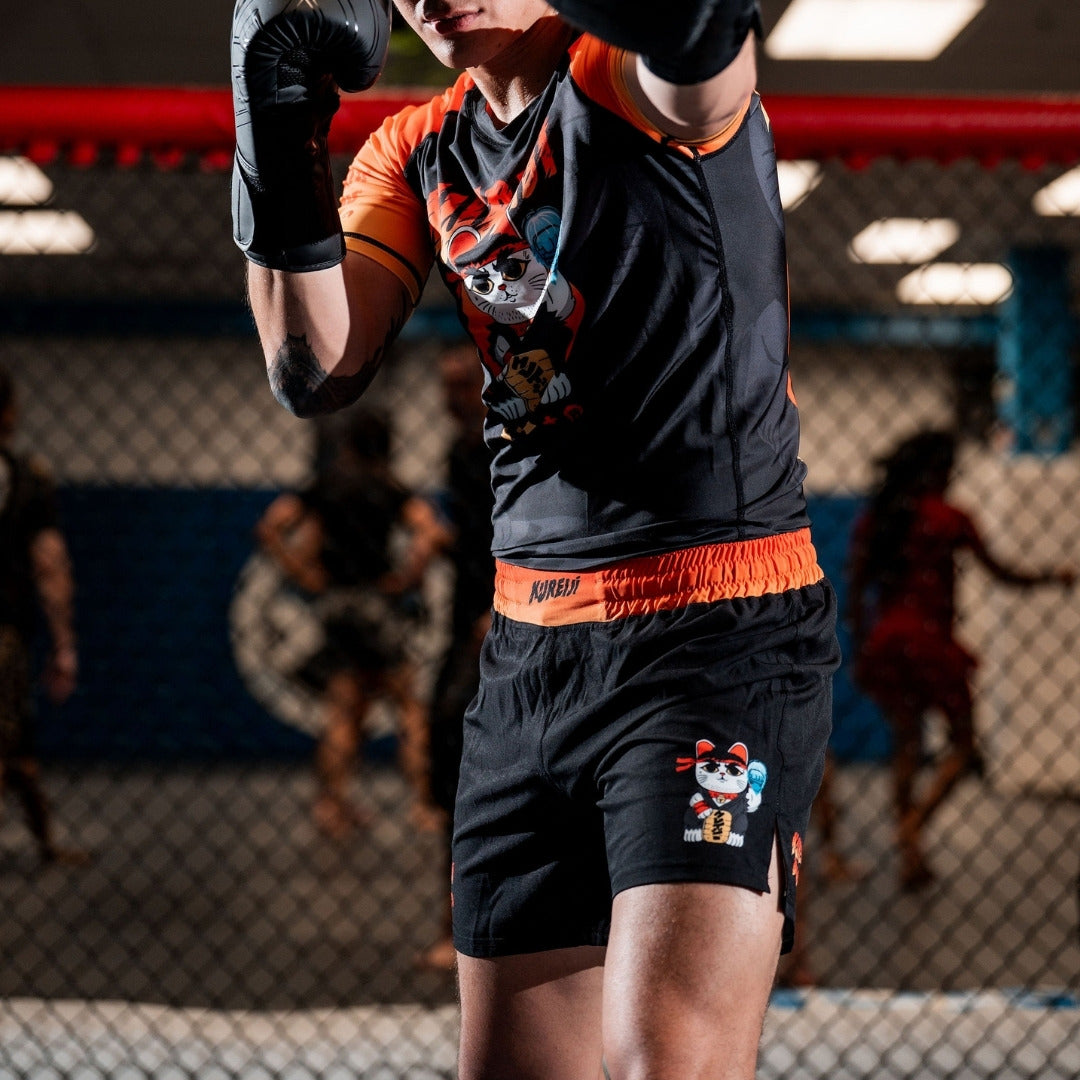 Kureiji BJJ & MMA Shorts - Neko Fury Black Combat Shorts