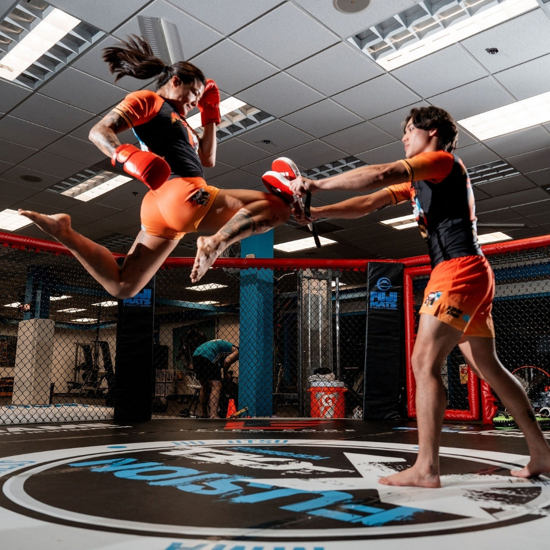 Kureiji BJJ & MMA Shorts - Neko Fury - Sunrise Combat Shorts